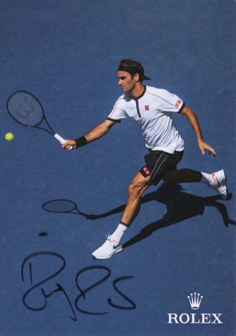 Roger Federer Signed Autograph 4x6 Photo Card - US Open & Wimbledon Champion JSA
