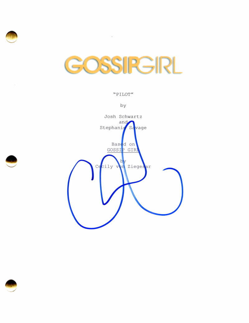 Chace Crawford Signed Autograph Gossip Girl Full Pilot Script - Nate Archibald
