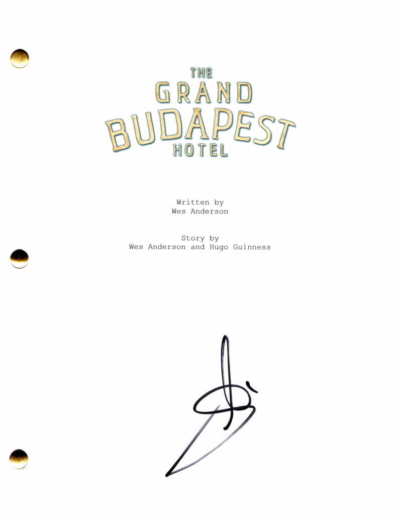 Jason Schwartzman Signed Autograph The Grand Budapest Hotel Full Movie Script
