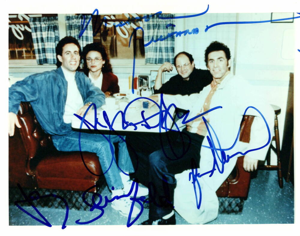 Seinfeld Complete Cast Signed Autograph 8x10 Photo - Michael Richards +3 JSA COA
