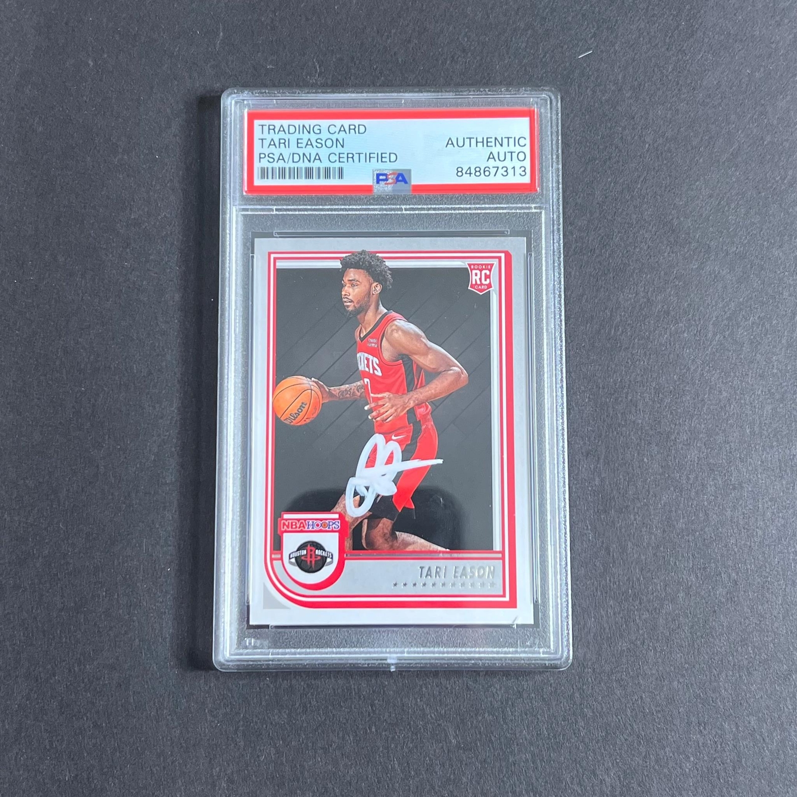 2022 NBA Hoops #247 Tari Eason Signed Card PSA Slabbed Rockets
