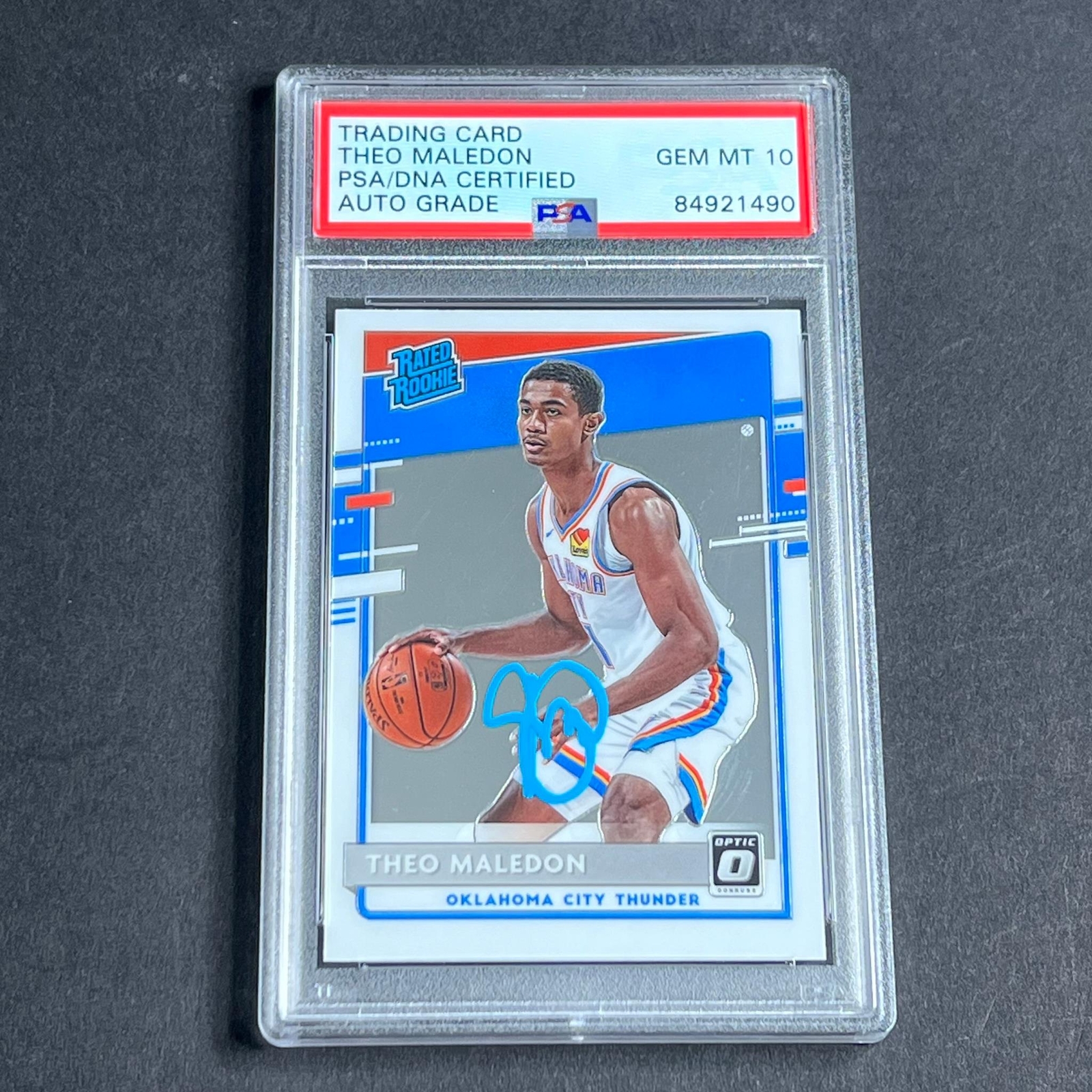 2020-21 Panini Donruss #184 Theo Maledon Signed Card AUTO Grade 10 PSA Slabbed R
