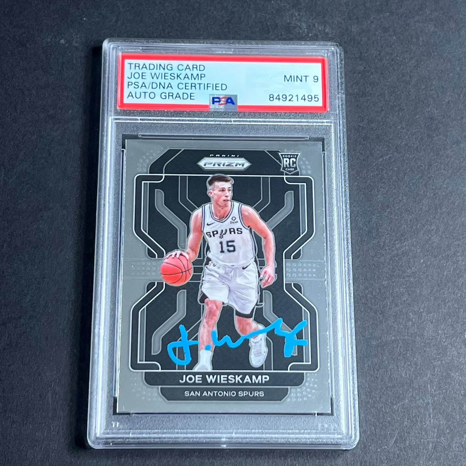 2021-22 Panini Prizim #322 Joe Wieskamp Signed Card AUTO PSA/DNA Slabbed RC Spur
