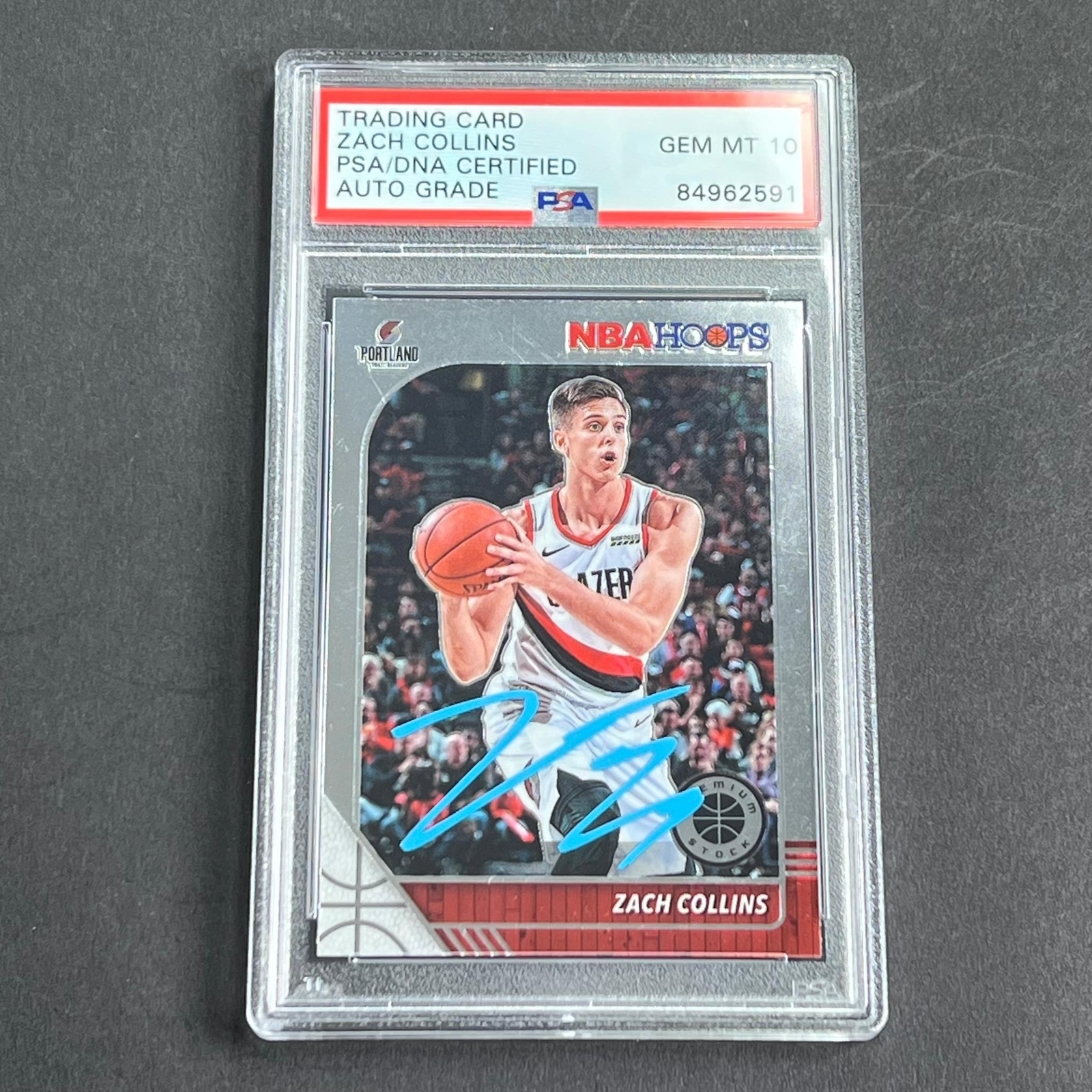 2019-20 Panini Hoops #159 ZACH COLLINS Signed Card AUTO Grade 10 PSA Slabbed Bla
