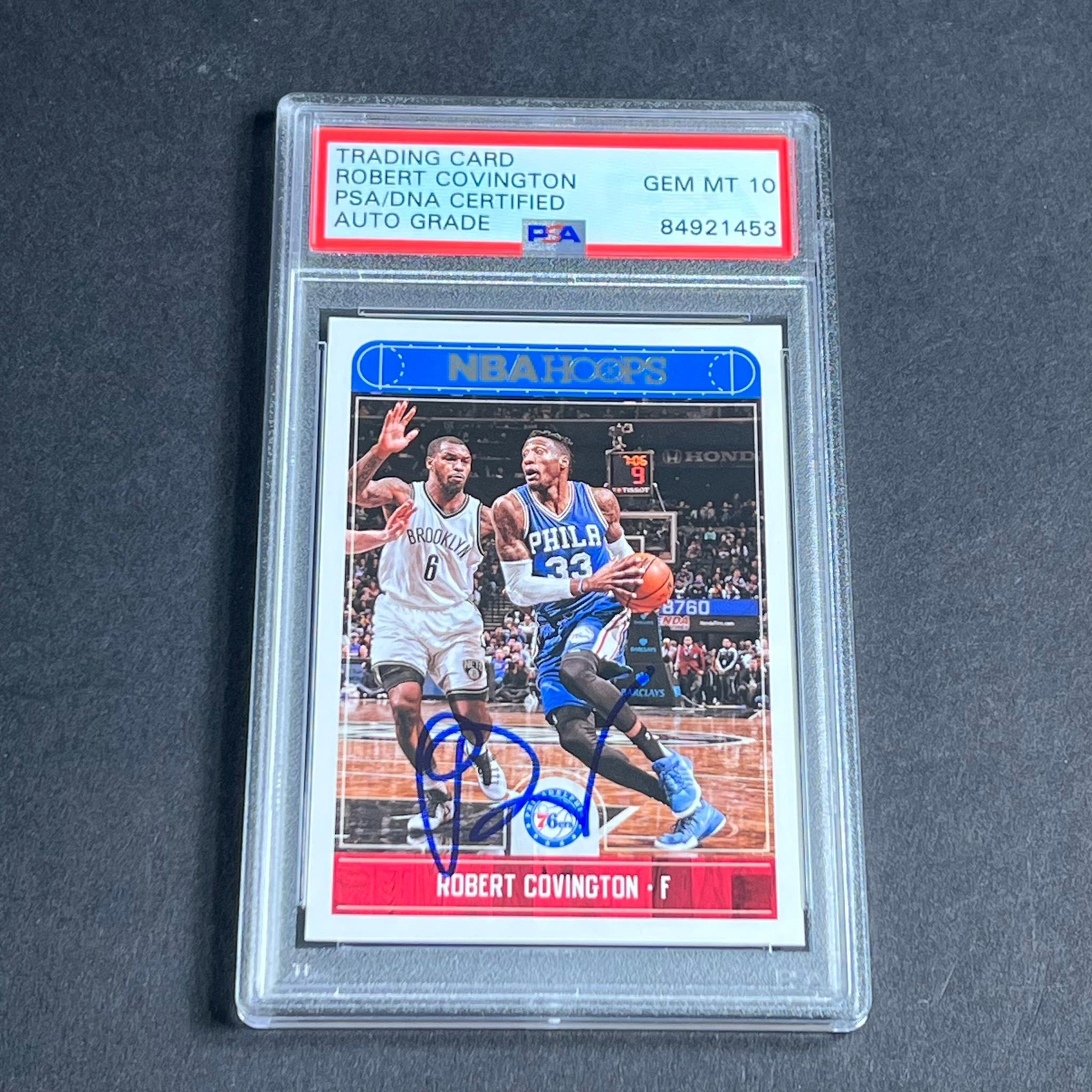 2017-18 Panini NBA Hoops #4 Robert Covington Signed Card AUTO GRADE 10 PSA Slabb
