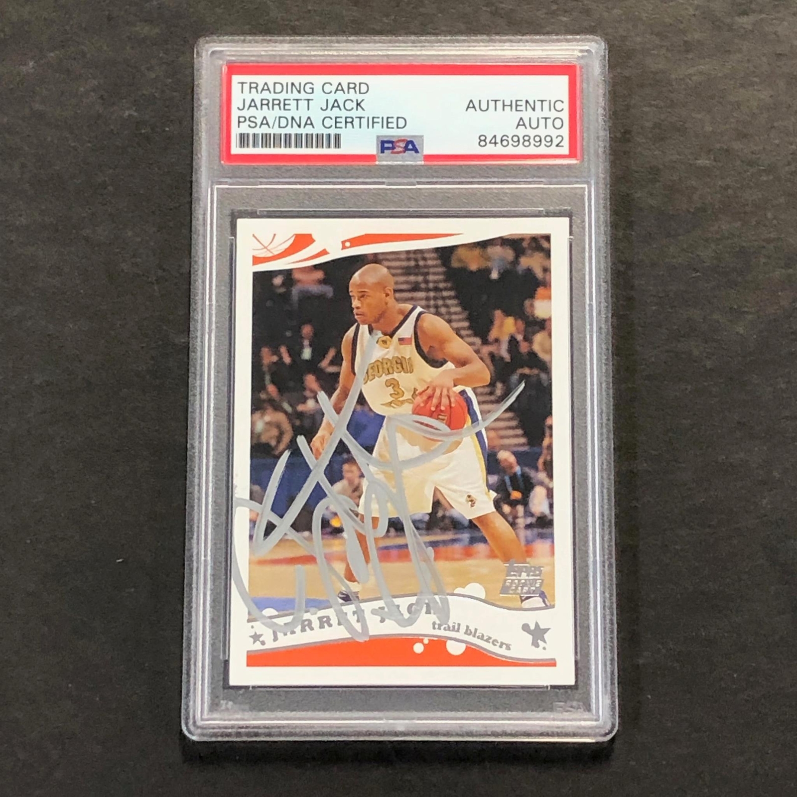 2005 Topps #242 Jarrett Jack Signed Card AUTO PSA Slabbed RC Trail Blazers
