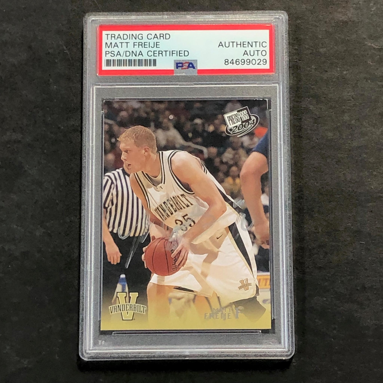 2004 Press Pass #12 Matt Freije Signed Card AUTO GRADE 10 PSA Slabbed Vanderbilt

