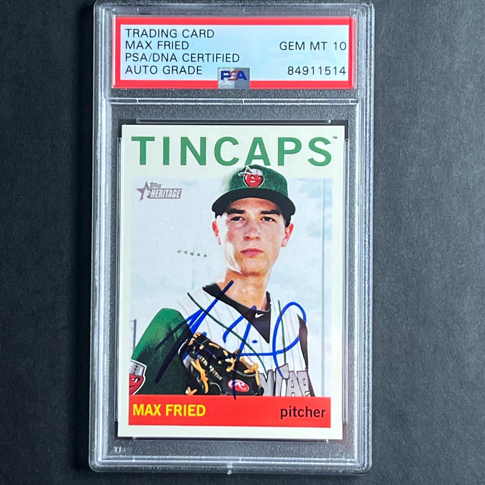 2013 Topps Heritage Tincaps #195 Max Fried Signed Card PSA AUTO 10 Slabbed India

