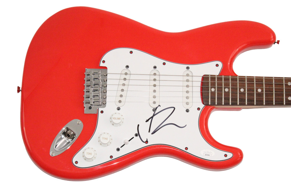 Jelly Roll Signed Autograph Red Fender Electric Guitar Country Music w/ JSA COA
