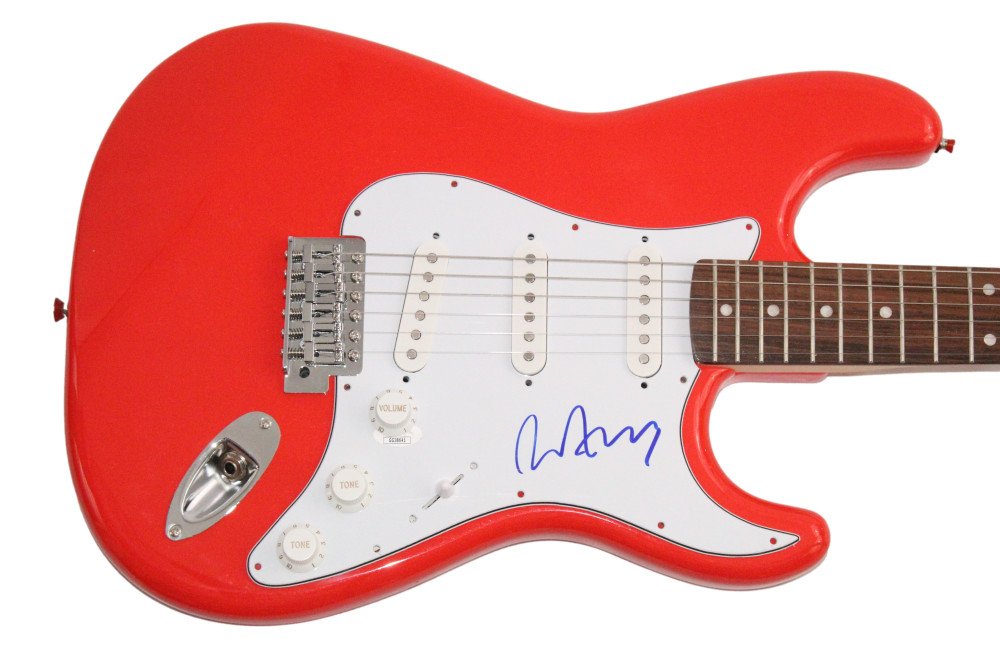 Bryan Ferry Roxy Music Signed Autograph Red Fender Electric Guitar w/ JSA COA
