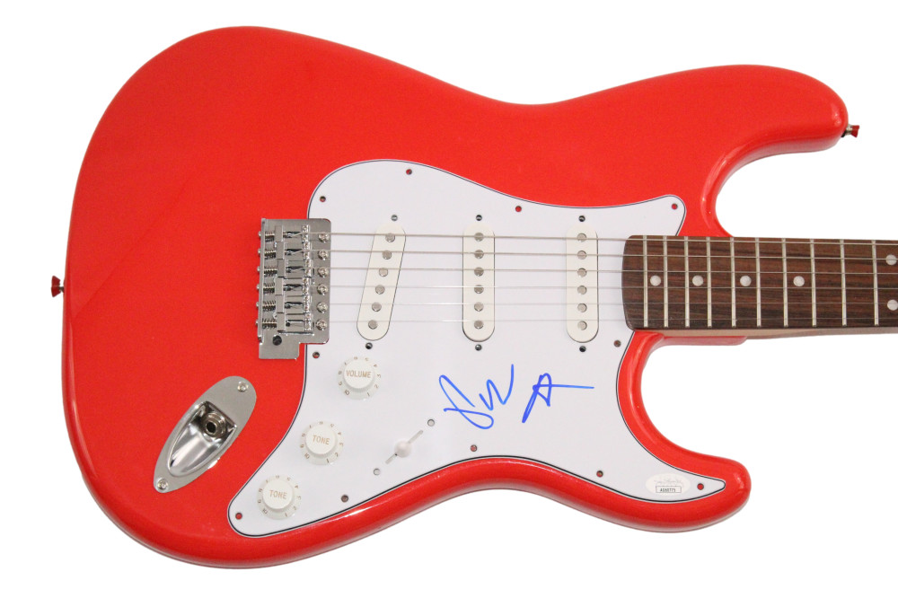 PETE WENTZ & PATRICK STUMP SIGNED AUTOGRAPH RED FENDER GUITAR FALL OUT BOY – JSA COLLECTIBLE MEMORABILIA