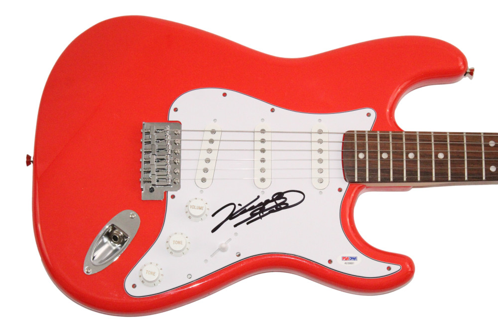 Vince Gill Eagles Signed Autograph Full Size Red Fender Electric Guitar PSA COA
