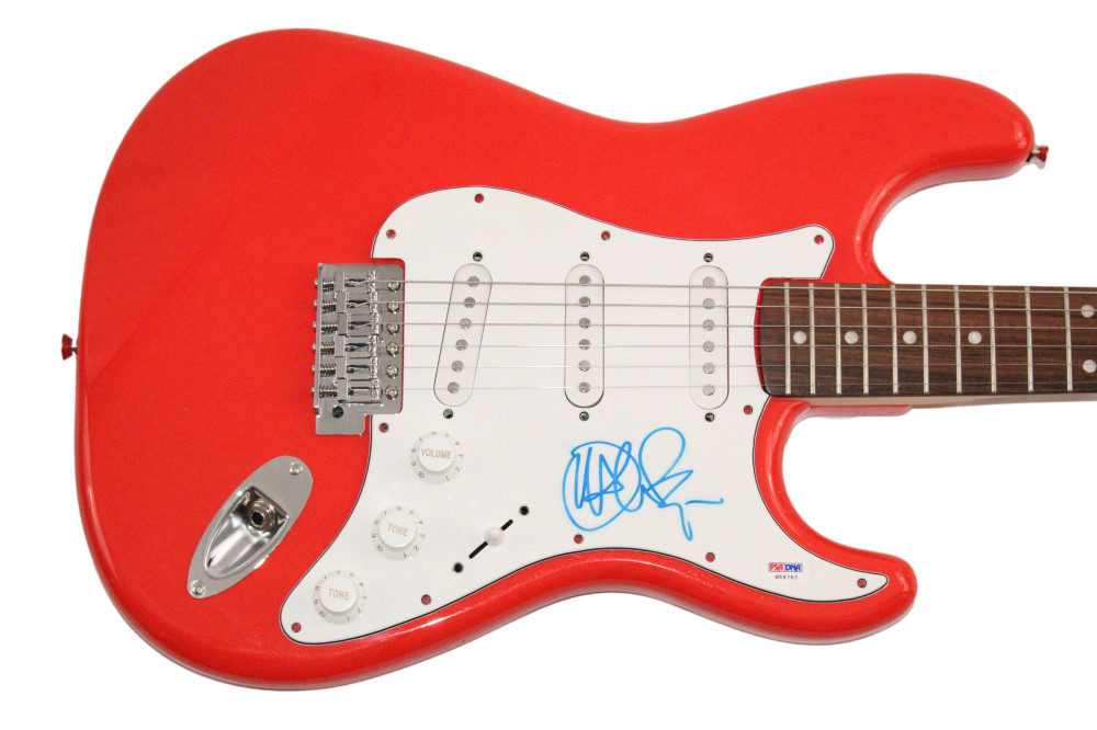 John Mayer Signed Autograph Red Fender Electric Guitar Full Signature w/ PSA COA
