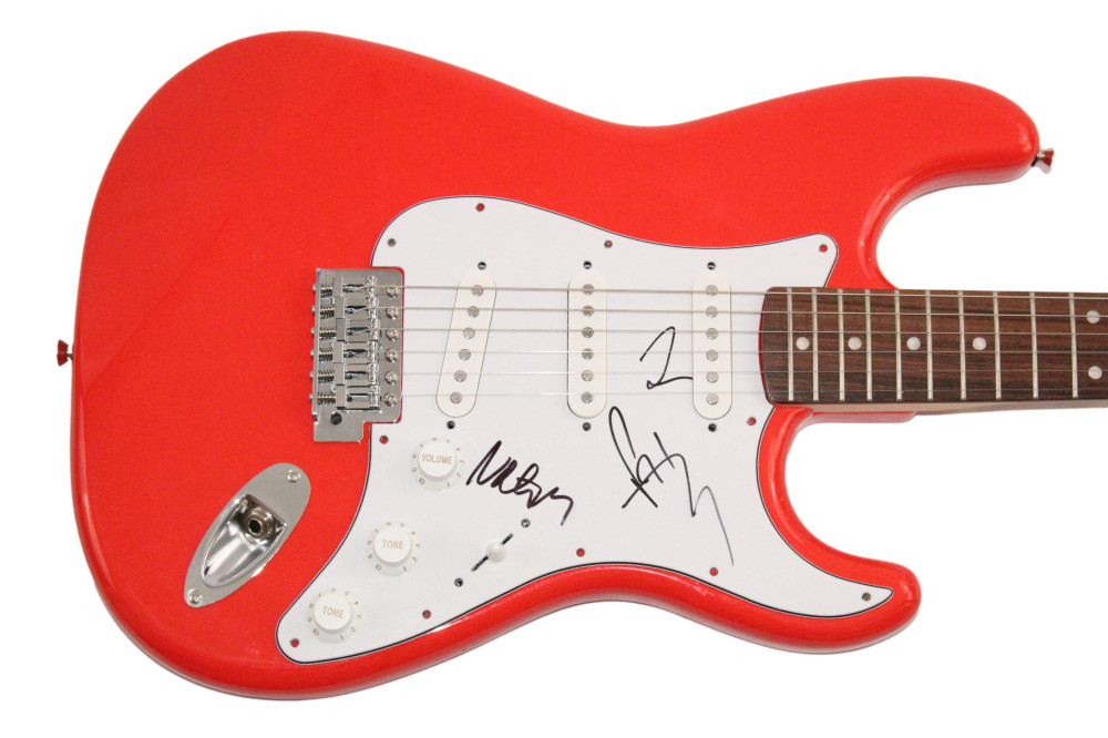Taylor Hawkins +2 Foo Fighters Signed Autograph Red Fender Electric Guitar JSA
