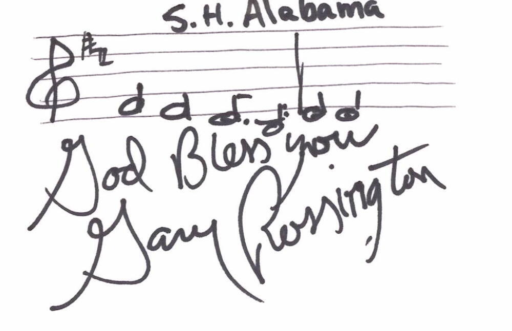 Gary Rossington Signed Autograph 3x5 Card w/ Sweet Home Alabama Music Notes JSA
