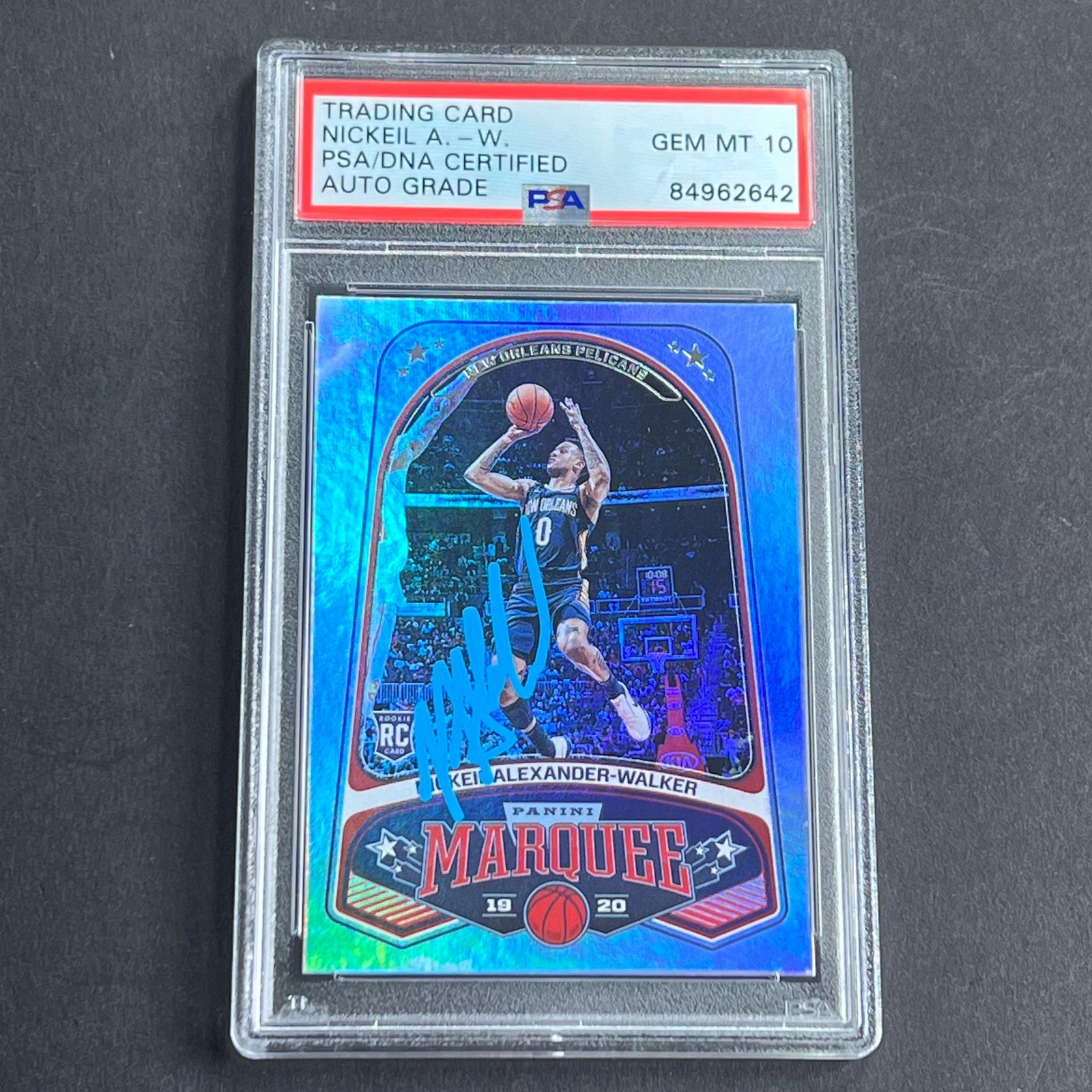 2019-20 Panini Chronicles #262 Nickeil Alexander-Walker Signed Card AUTO Grade 1
