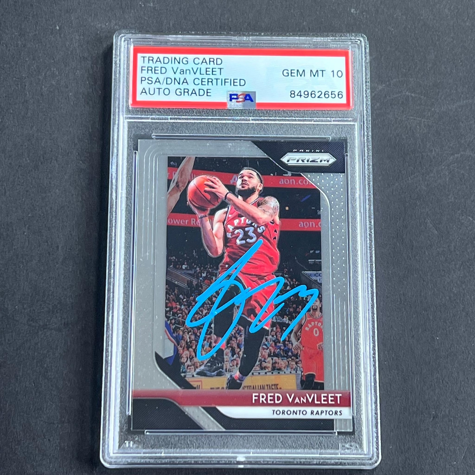2018-19 Panini Przm #103 Fred VanVleet Signed Card AUTO Grade 10 PSA Slabbed Rap
