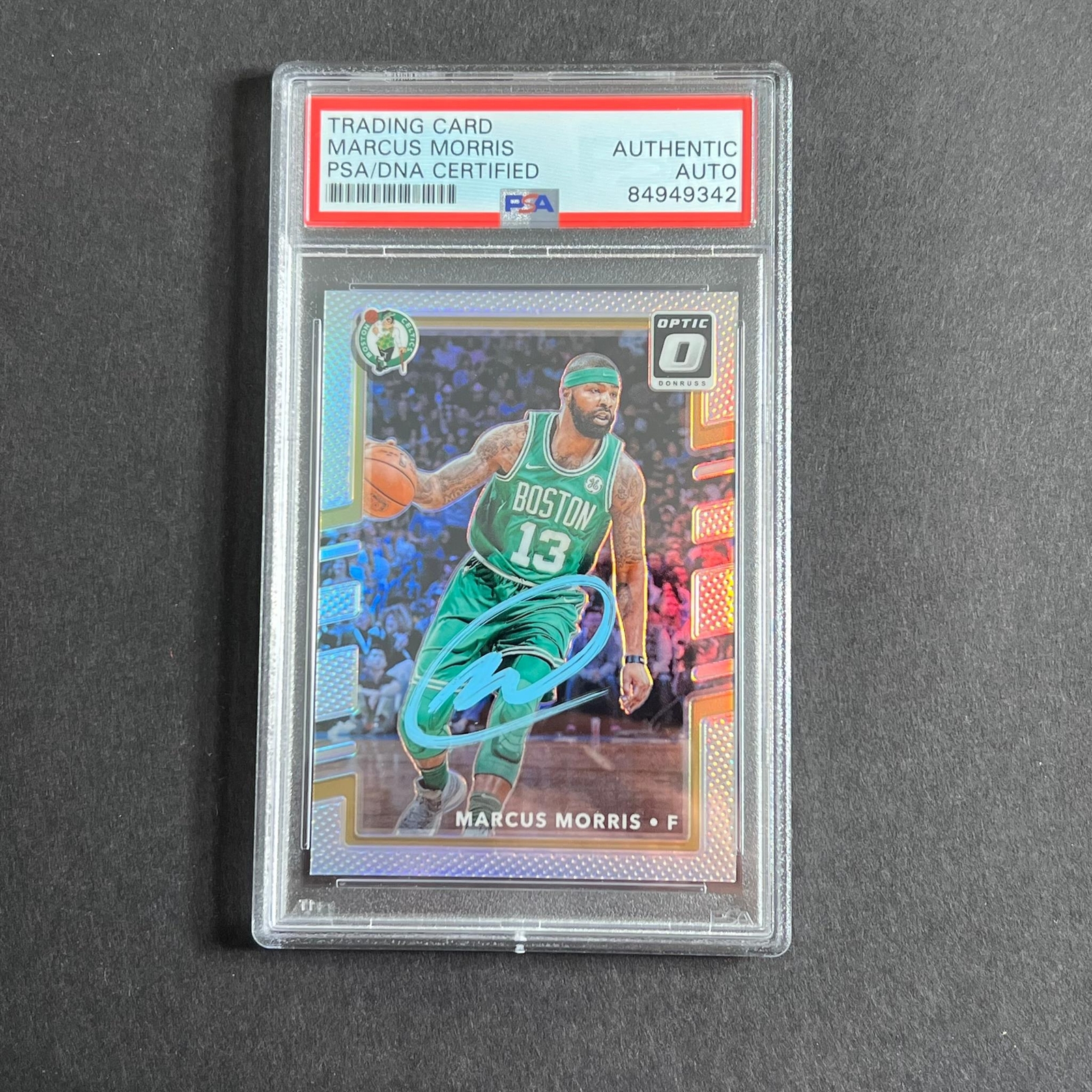 2017 Panini Donruss Optic #8 Marcus Morris Signed Card PSA Slabbed Celtics
