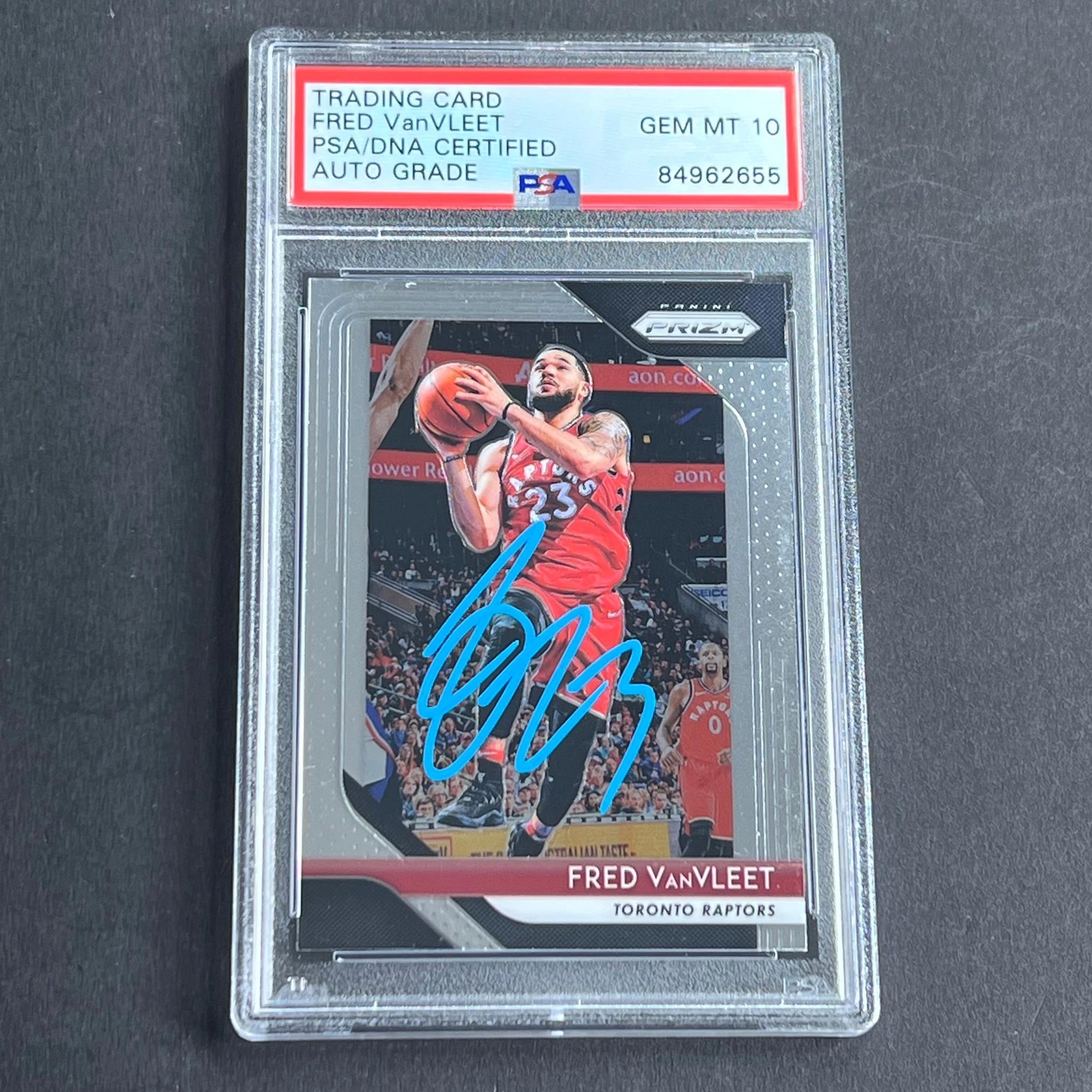 2018-19 Panini Prizm #103 Fred VanVleet Signed Card AUTO Grade 10 PSA Slabbed Ra
