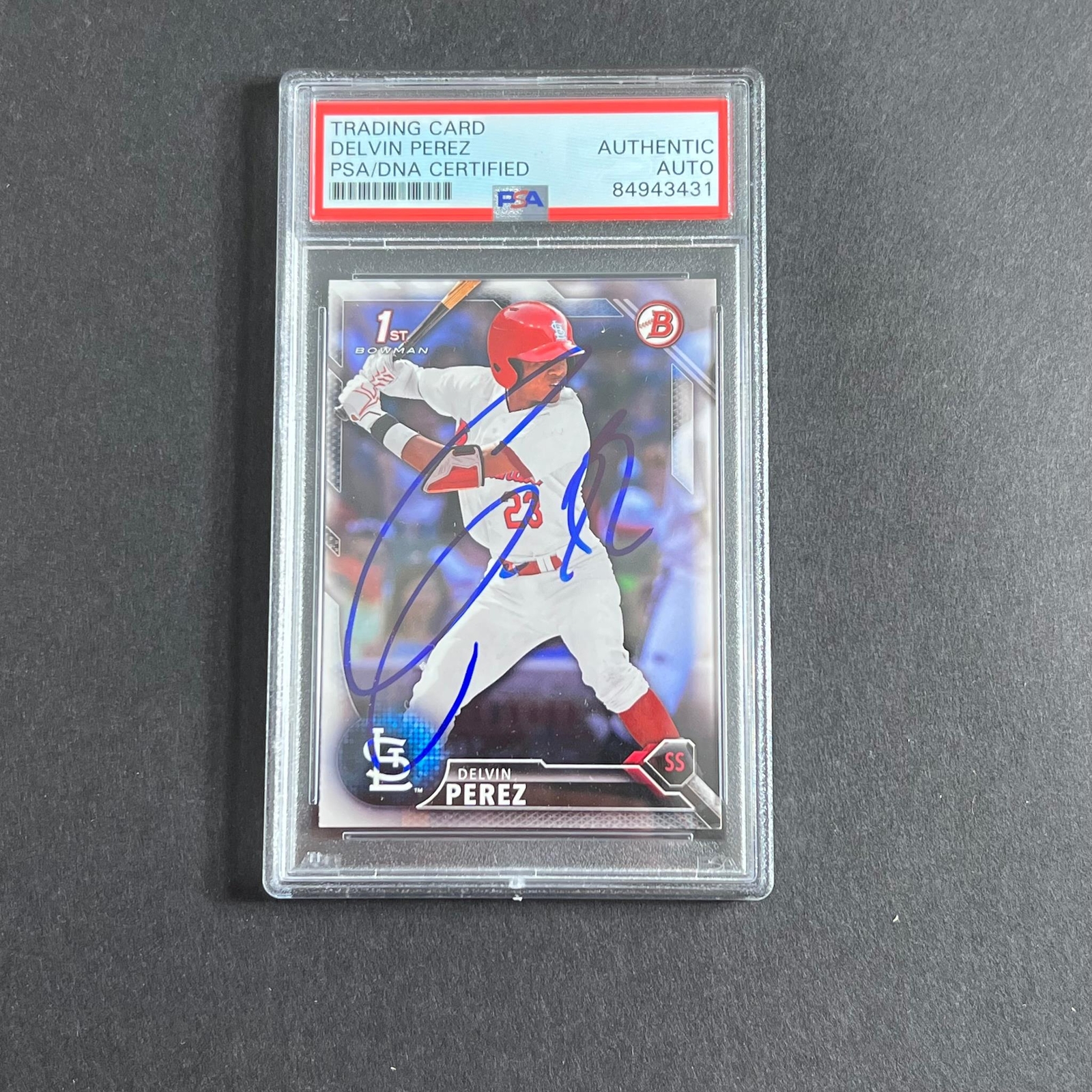 2016 First Bowman #BD-31 Delvin Perez Signed Card PSA Slabbed Cardinals
