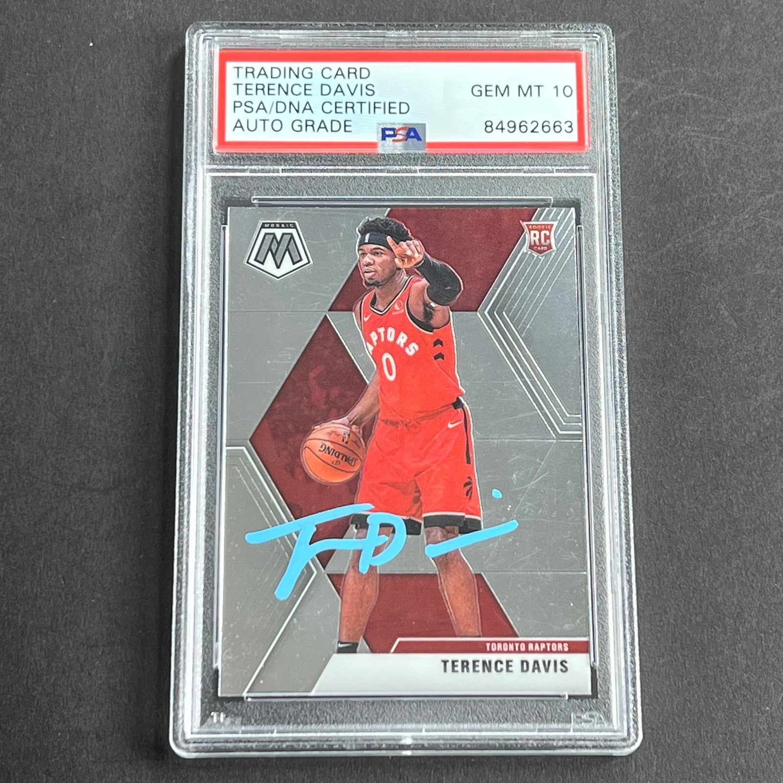 2019-20 Panini Mosaic #226 Terrance Davis Signed Card AUTO Grade 10 PSA Slabbed
