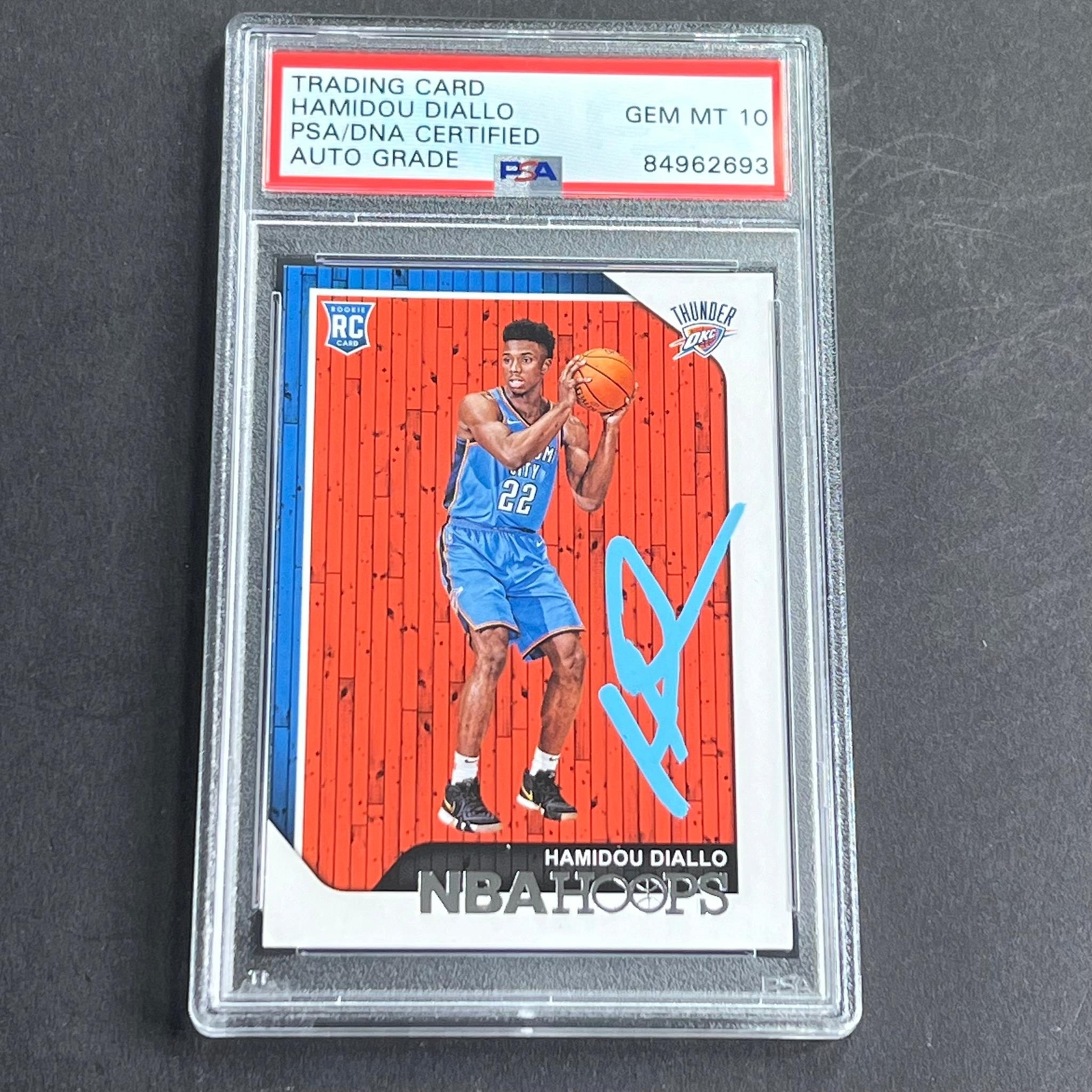 2018-19 NBA Hoops #275 Hamidou Diallo Signed Card AUTO Grade 10 PSA Slabbed RC
