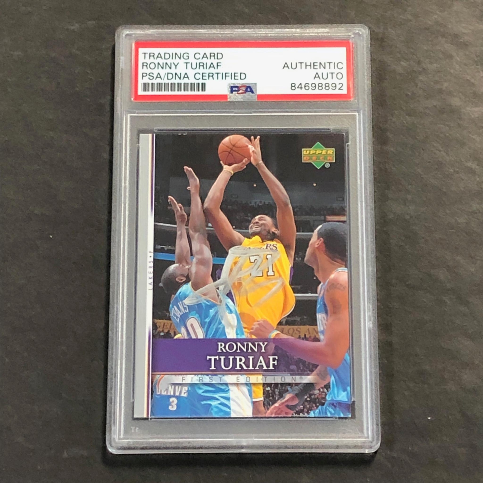 2007-08 Upper Deck #45 Ronny Turiaf Signed Card AUTO PSA Slabbed Lakers
