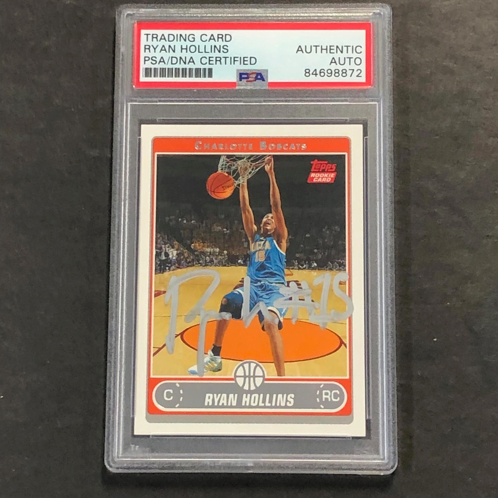 2006 Topps Rookie Card #225 Ryan Hollins Signed Card AUTO PSA Slabbed RC Bobcats
