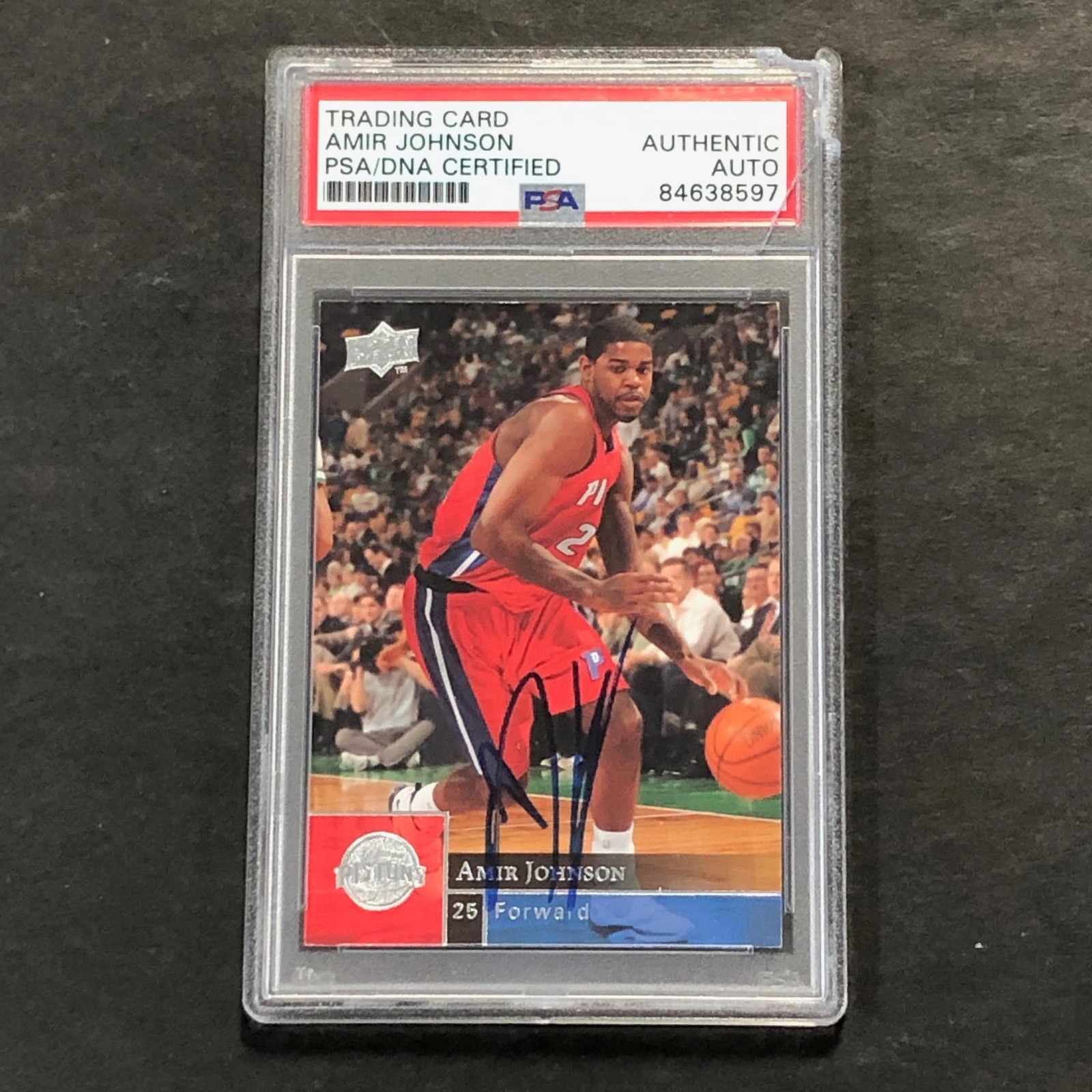 2009-10 Upper Deck #51 Amir Johnson Signed Card AUTO PSA Slabbed Pistons
