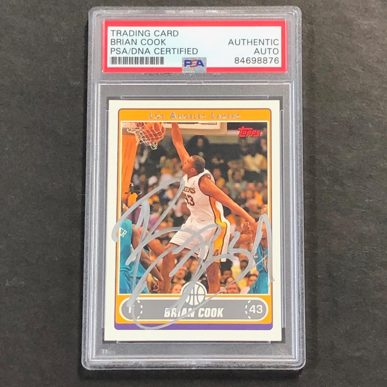 2006 Topps #128 Brian Cook Signed Card AUTO PSA Slabbed Lakers
