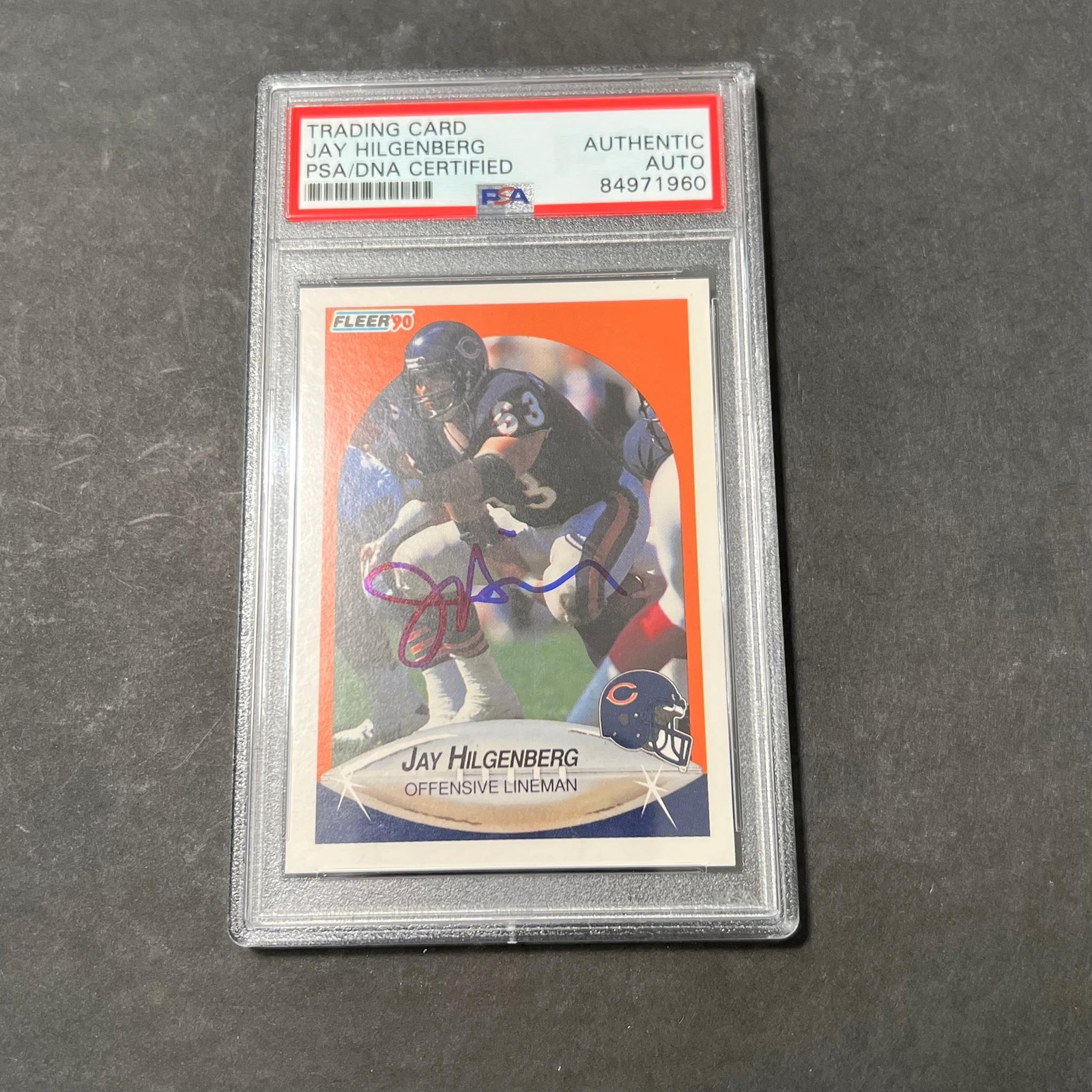 1990 Topps #294 Jay Hilgenberg Signed Card PSA Slabbed Auto Chicago Bears

