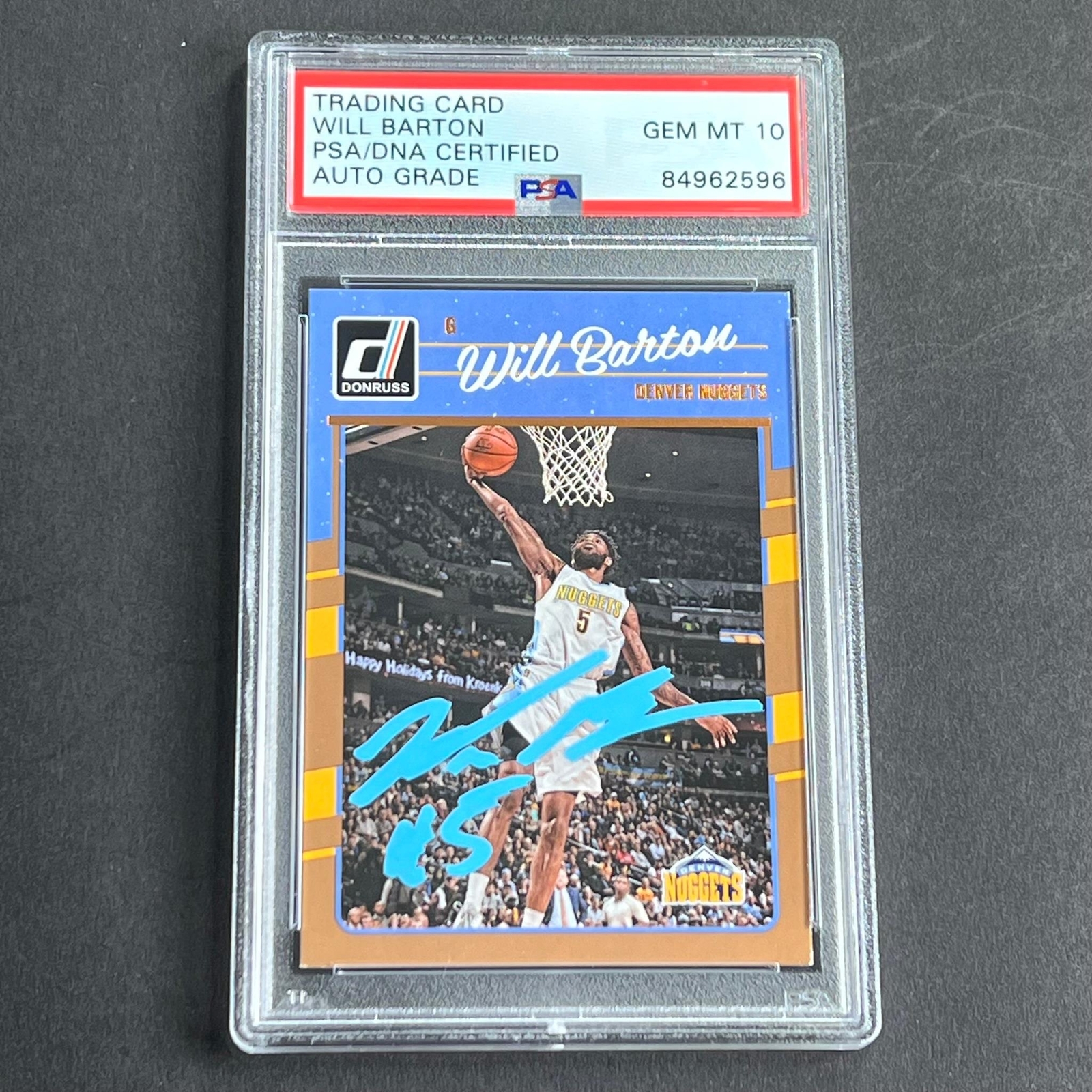 2016-17 Panini Donruss #88 Will Barton Signed Card AUTO Grade 10 PSA Slabbed Nug
