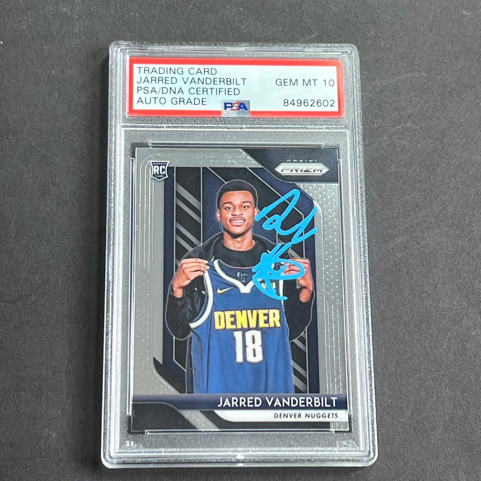 2018-19 Panini Prizm #42 JARRED VANDERBILT Signed AUTO Grade 10 PSA Slabbed RC N
