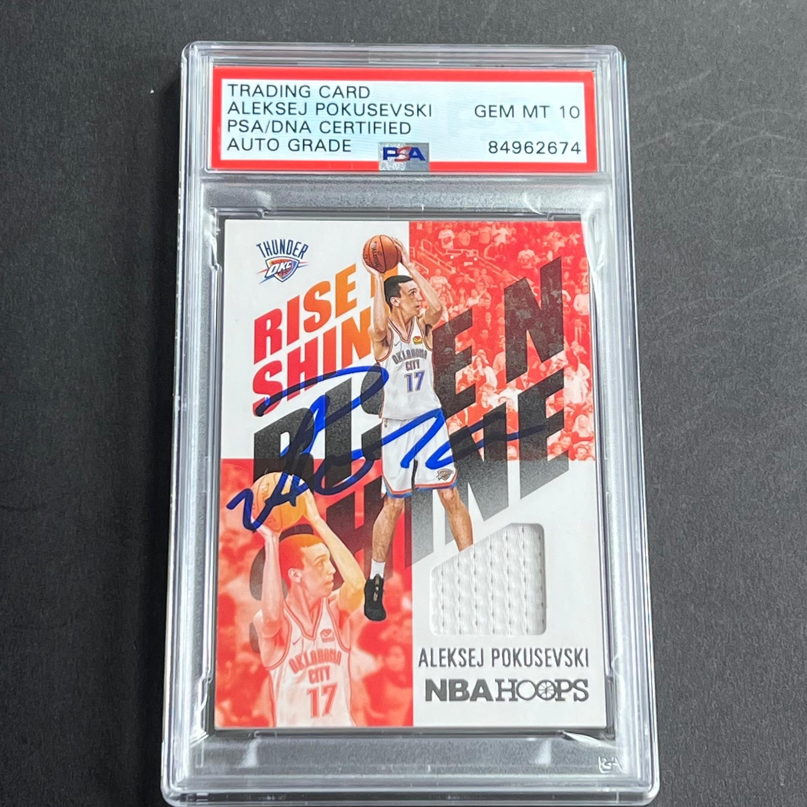 2020-21 Panini NBA Hoops #RNS_APS Aleksej Pokusevski Signed Card AUTO Grade 10 P
