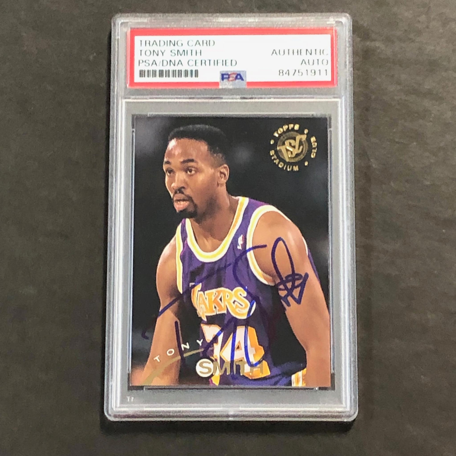 1994-95 Topps Stadium Club #324 Tony Smith Signed Card Auto PSA Slabbed Lakers
