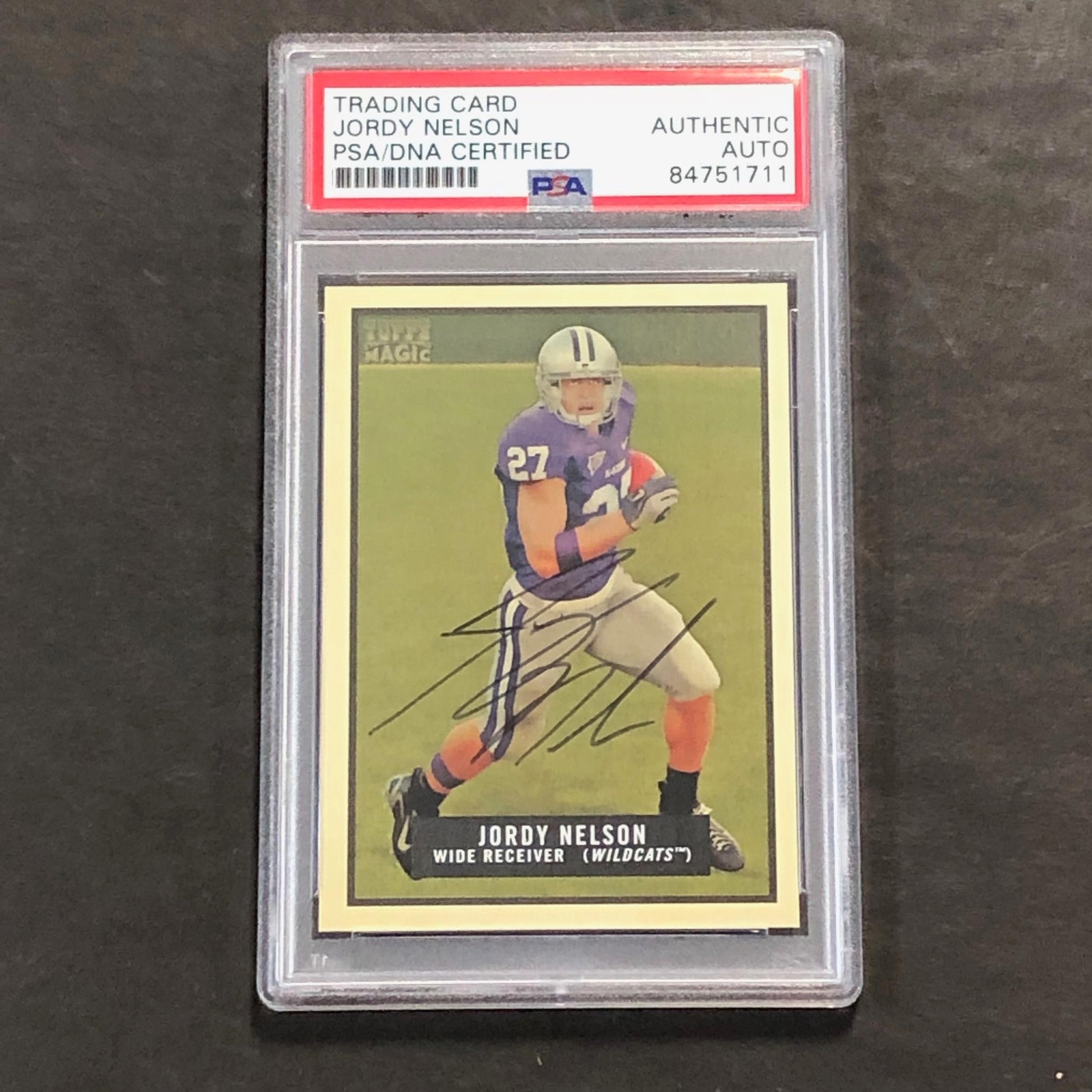 2009 Topps Magic #100 Jordy Nelson Signed Card PSA Slabbed Wildcats

