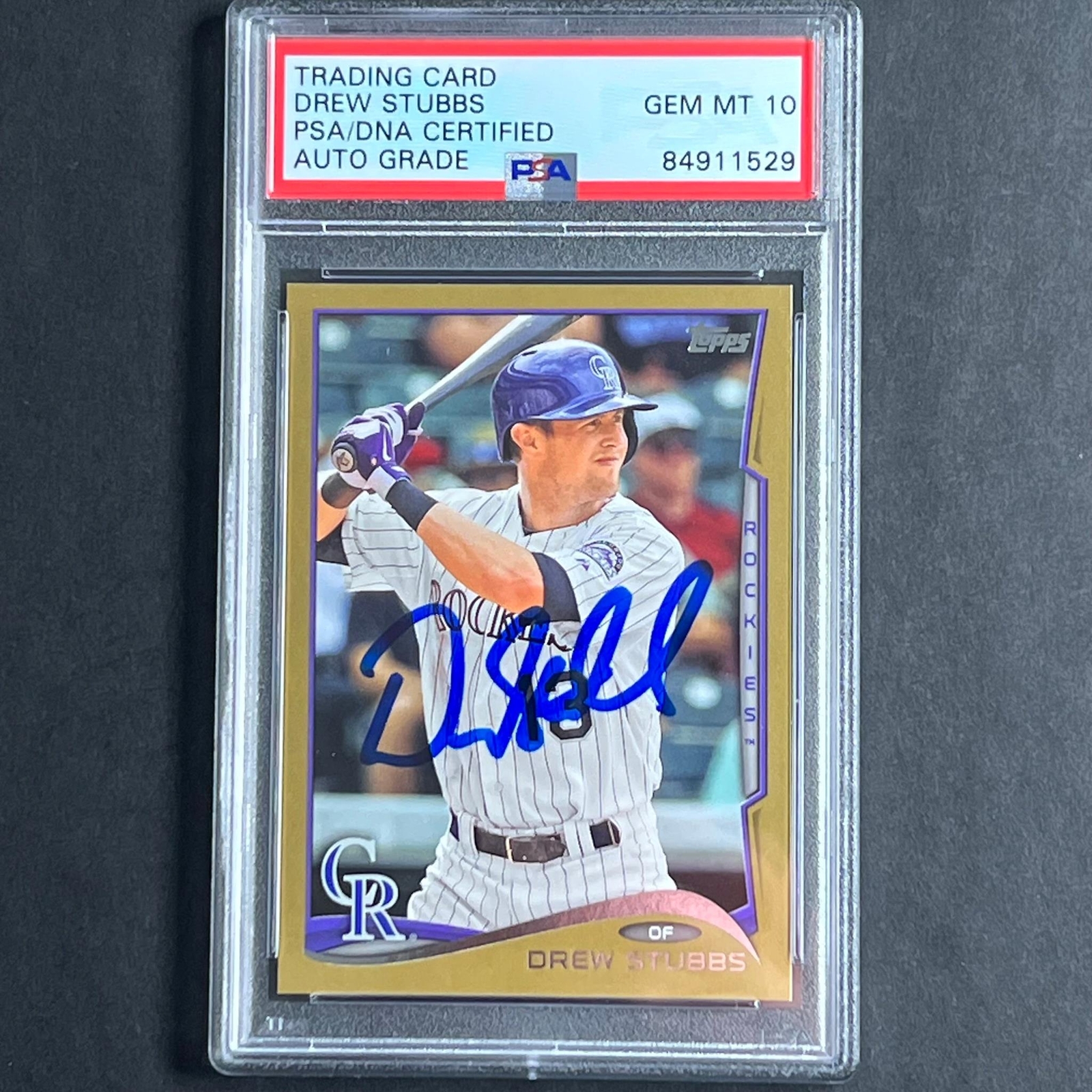 2014 Topps #US-41 Drew Stubbs Signed Card PSA Slabbed Auto 10 Rockies
