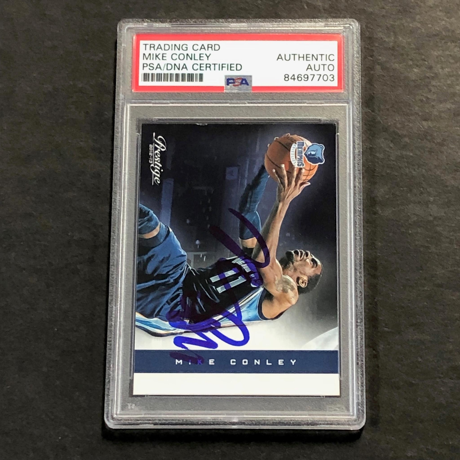 2012-13 Panini Prestige #28 Mike Conley signed Auto Card PSA/DNA Slabbed Grizzli
