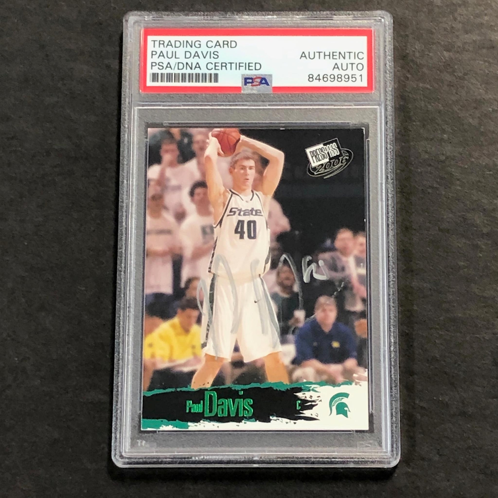 2006-07 PressPass #SB12 Paul Davis Signed Card PSA Slabbed Spartans
