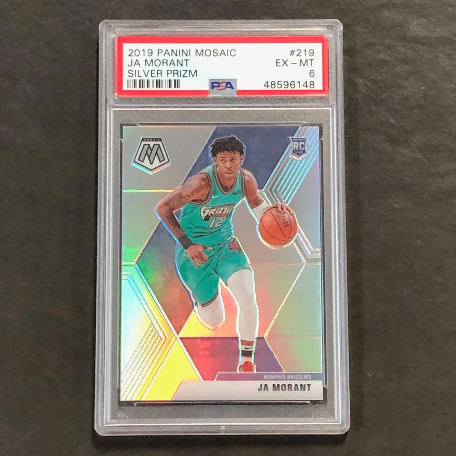 2019 Panini Mosaic #219 Silver Prizm Ja Morant Card PSA 6 Slabbed Grizzlies
