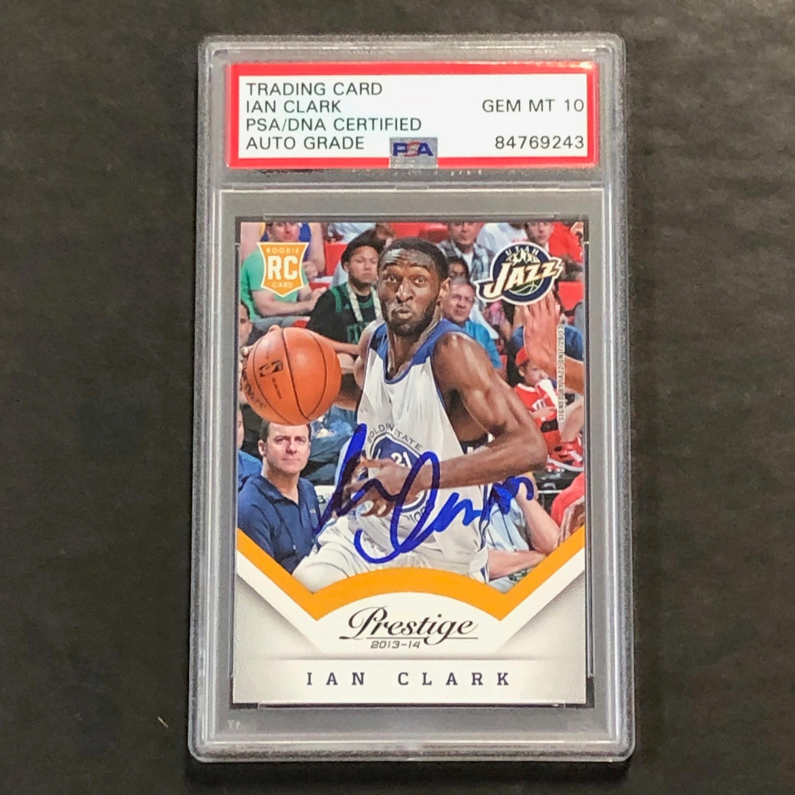 2013-14 Panini Prestige #198 Ian Clark Signed Card AUTO 10 PSA Slabbed RC Jazz
