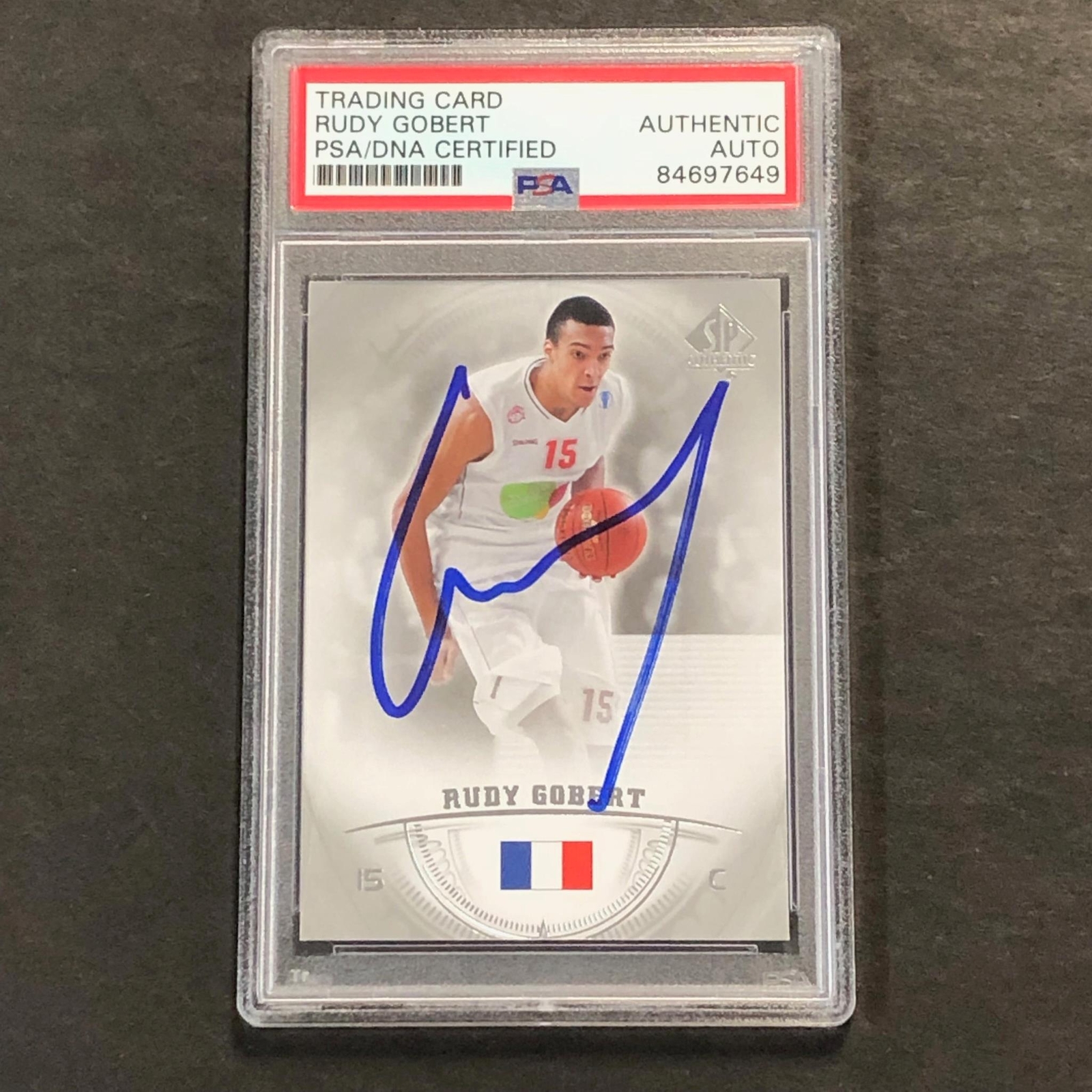 2013-14 Spa Basketball Upper Deck #49 Rudy Gobert Signed PSA Slabbed RC France

