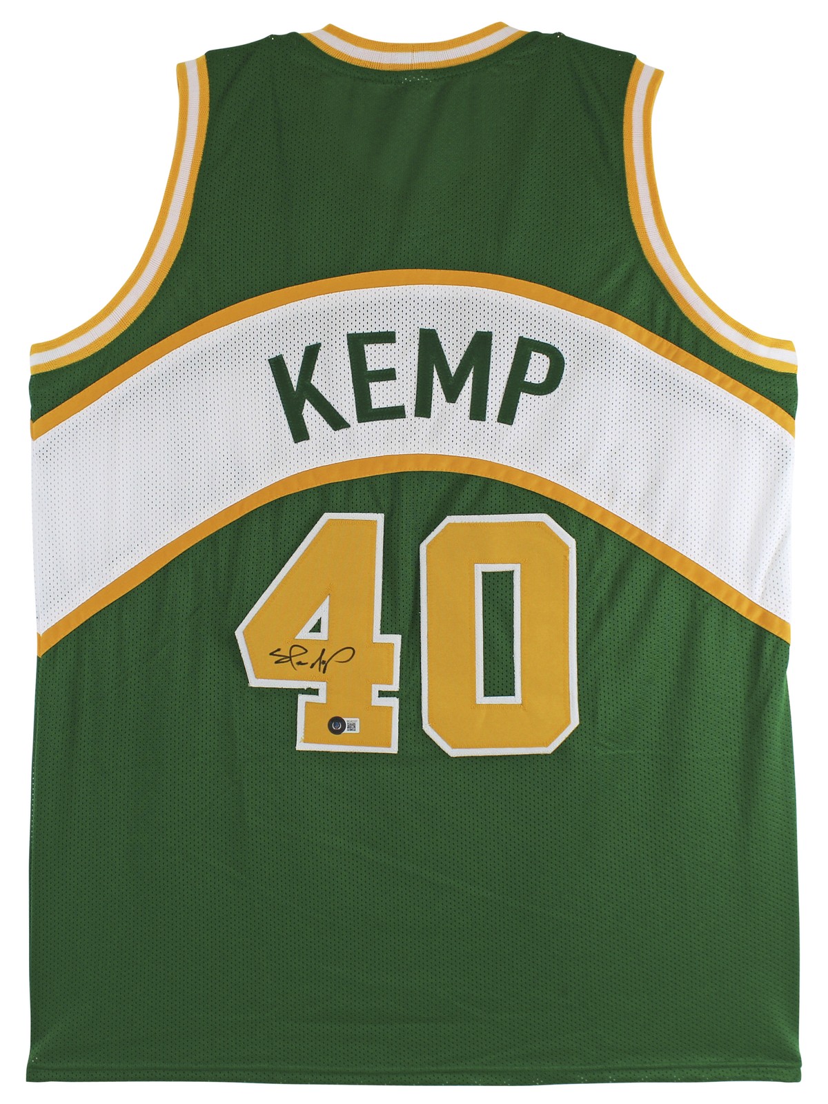 Shawn Kemp Authentic Signed Green Pro Style Jersey Autographed BAS Witnessed
