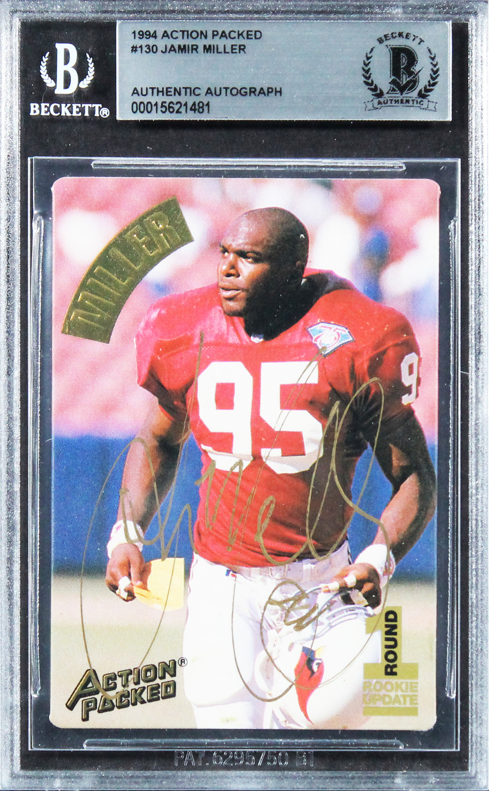 Cardinals Jamir Miller Authentic Signed 1994 Action Packed #130 Card BAS Slabbed
