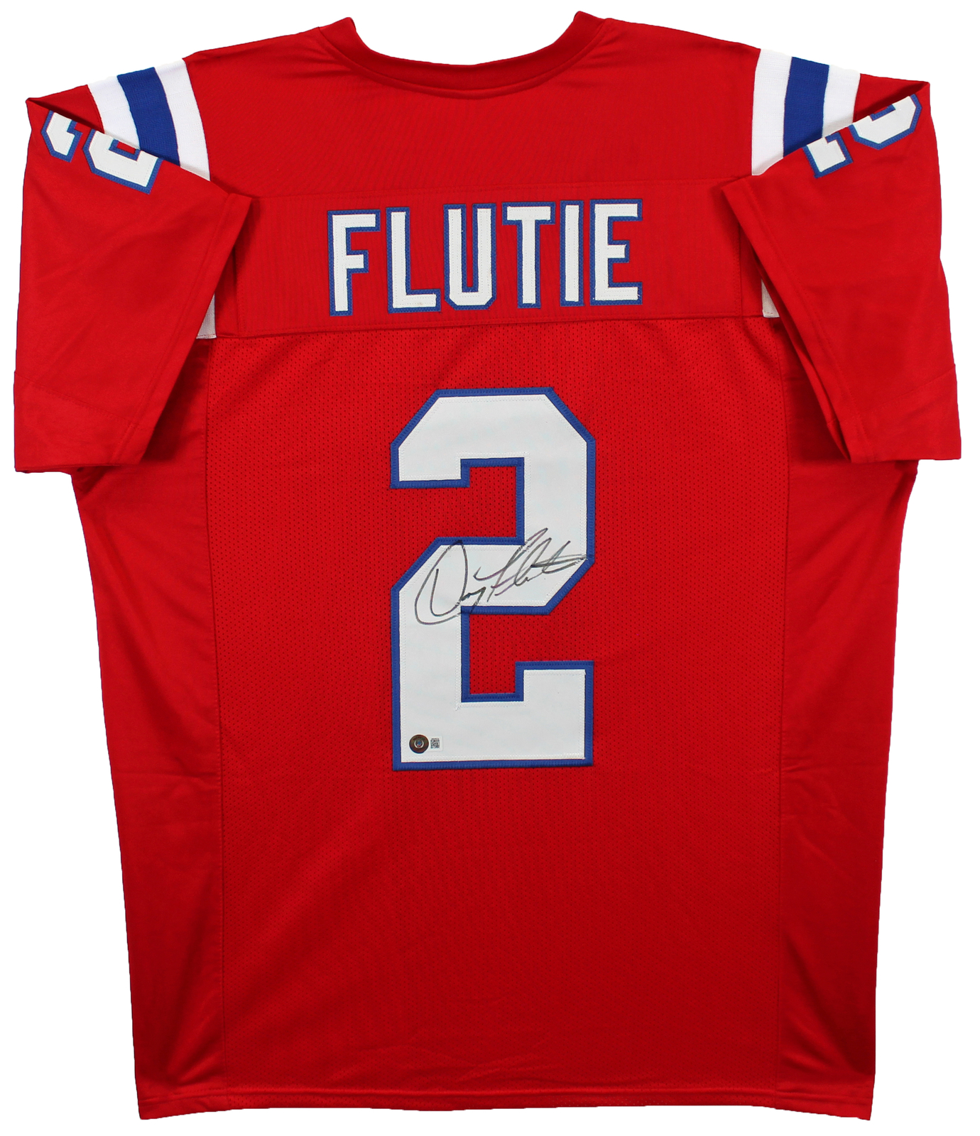 Doug Flutie Authentic Signed Red Pro Style Jersey Autographed BAS Witnessed
