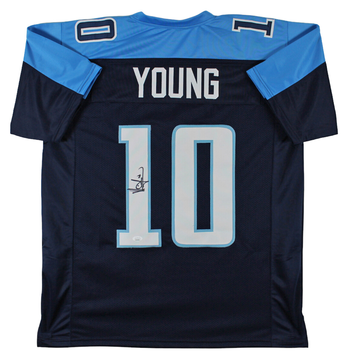 VINCE YOUNG AUTHENTIC SIGNED BLUE PRO STYLE JERSEY AUTOGRAPHED JSA WITNESS COLLECTIBLE MEMORABILIA