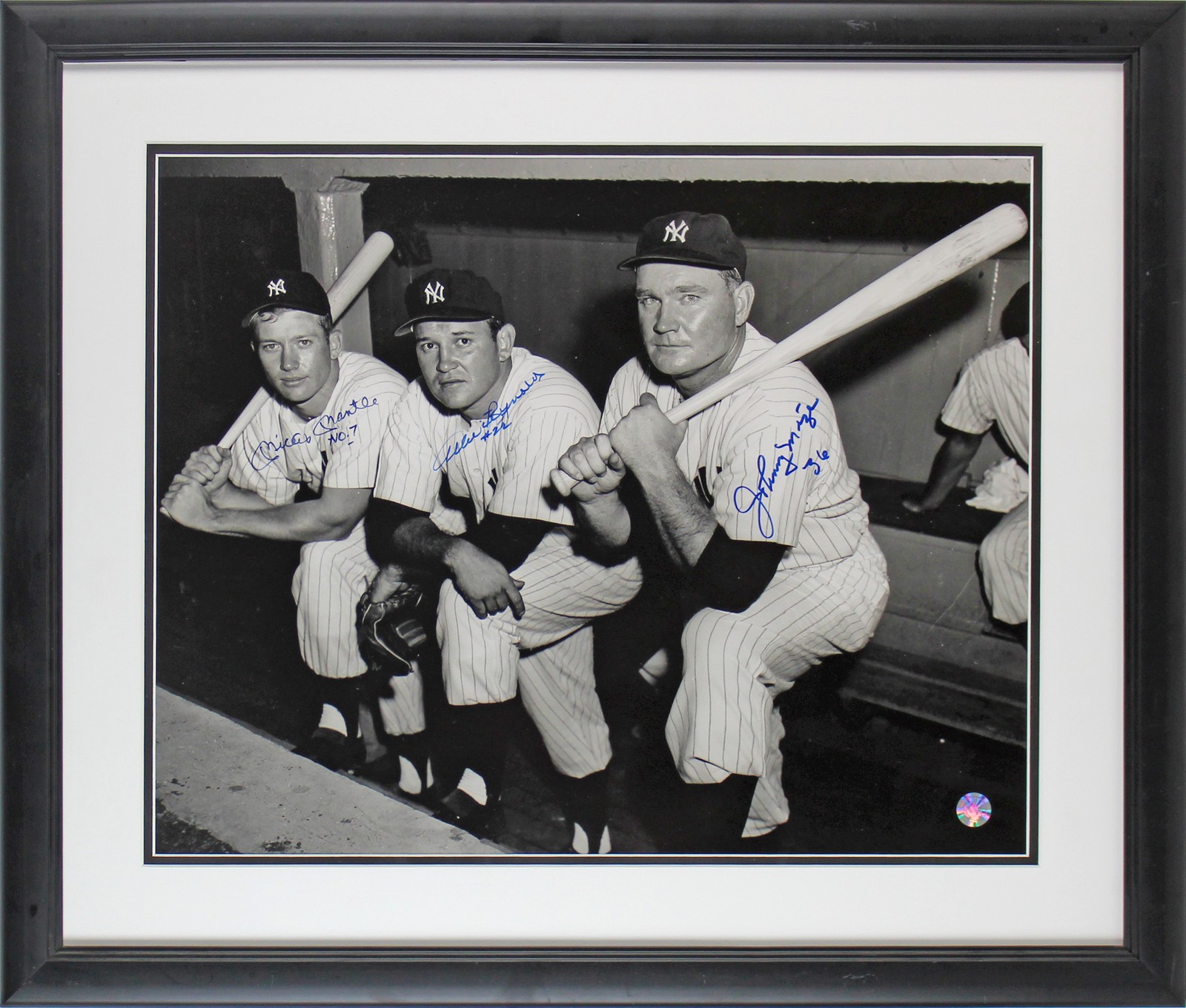 YANKEES (3) MANTLE, REYNOLDS & MIZE SIGNED 16×20 FRAMED PHOTO BAS #A39330 COLLECTIBLE MEMORABILIA