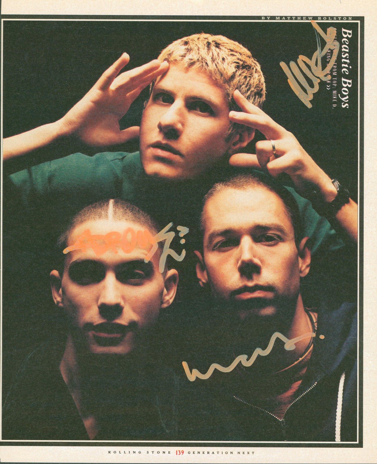 Beastie Boys Ad-Rock, MCA, and Mike D Signed 9.75x12 Magazine Page JSA #XX19659
