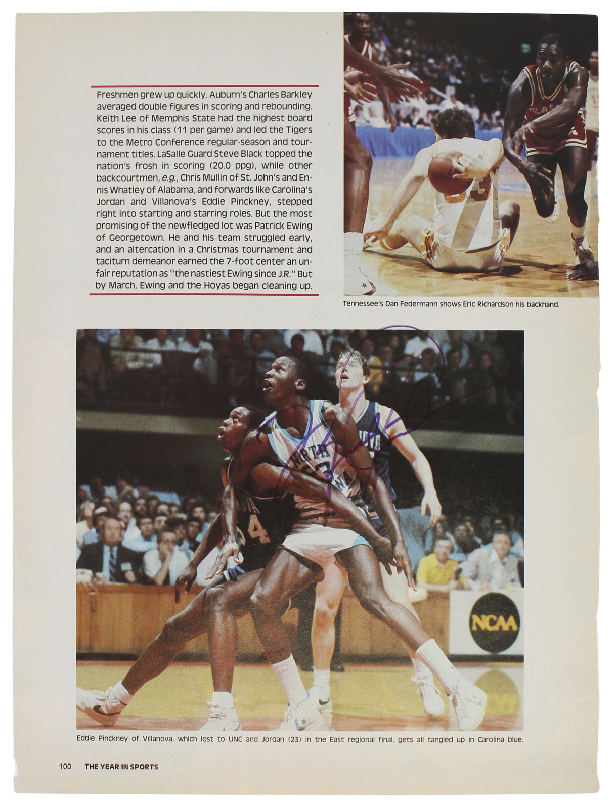 North Carolina Michael Jordan Authentic Signed 8x11 Magazine Page BAS #A28639
