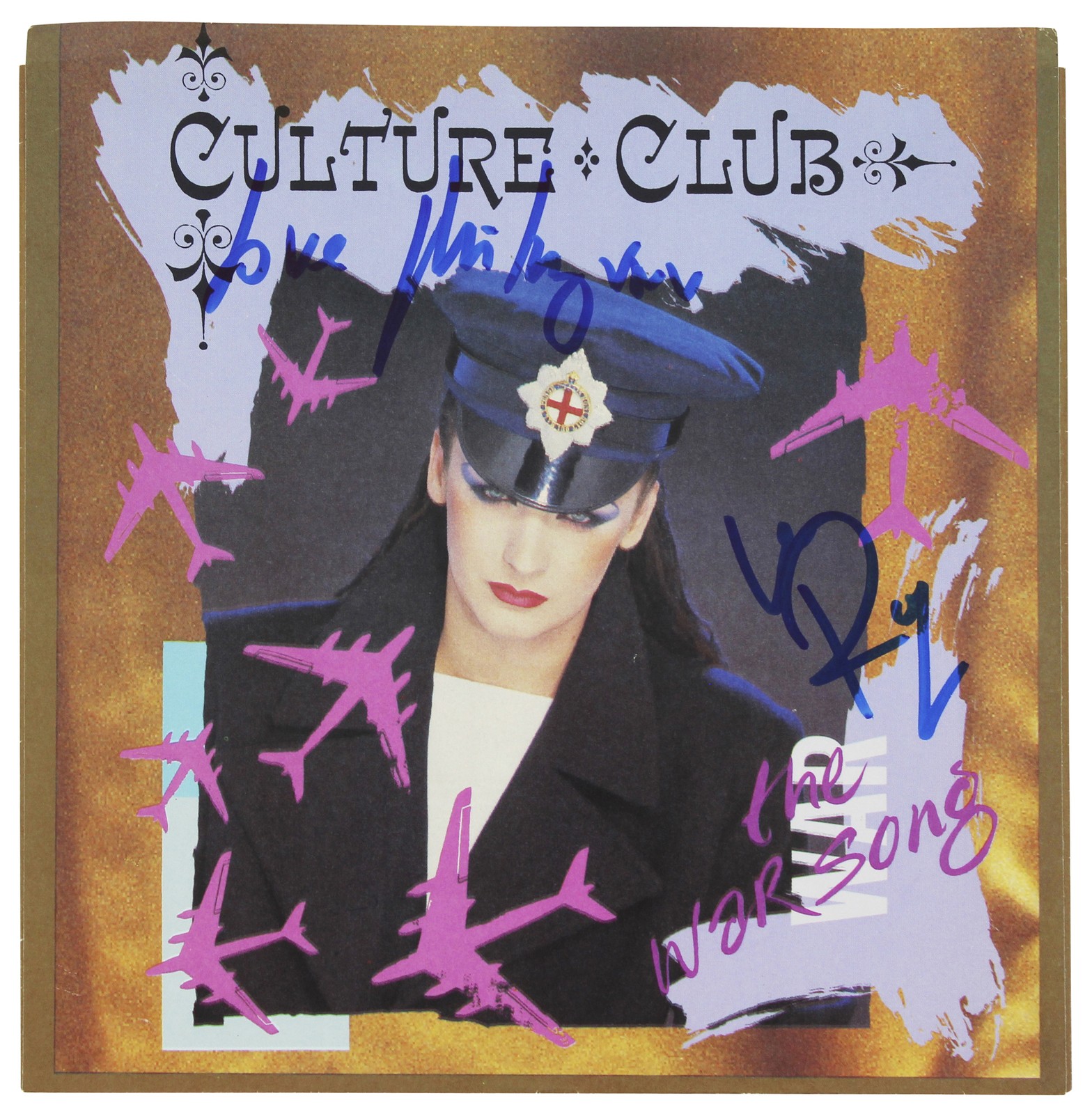 Mikey Craig & Roy Hay Culture Club Signed The War Song 45 RPM Album Cover BAS
